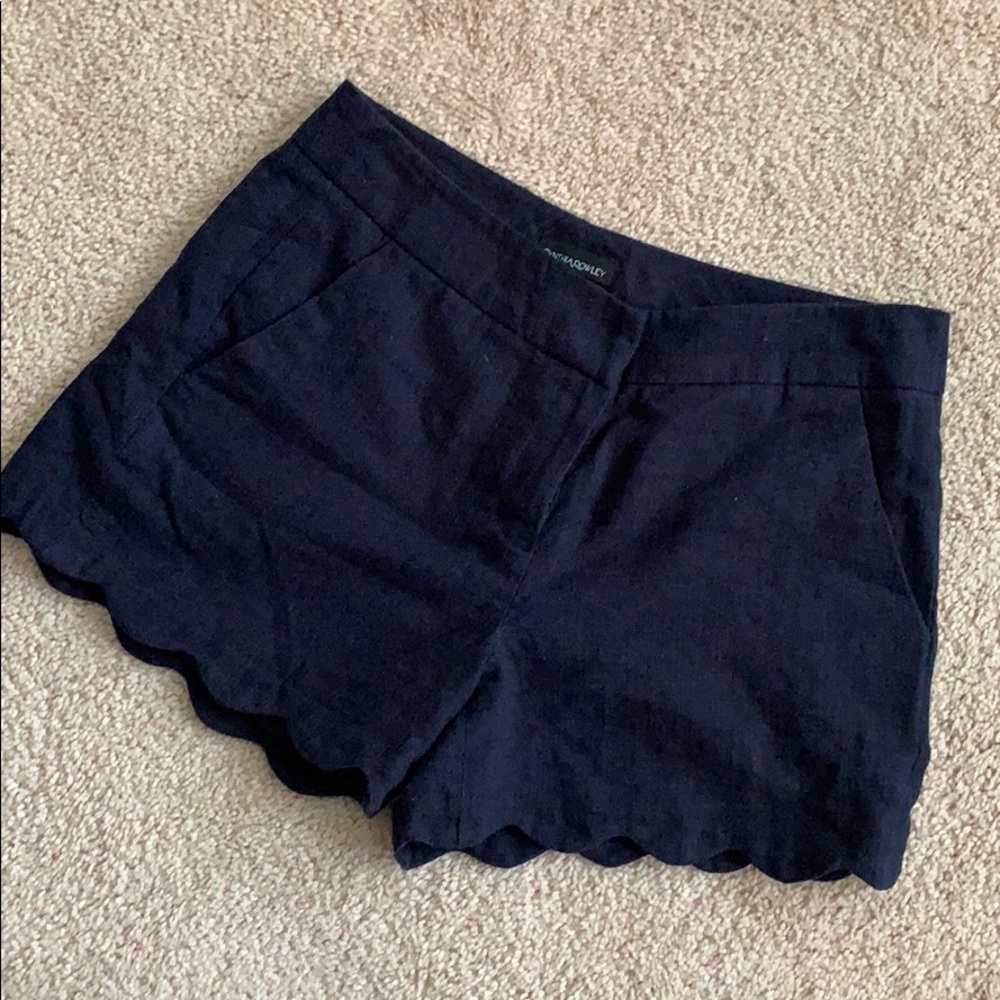 Cynthia Rowley scalloped blue shorts
